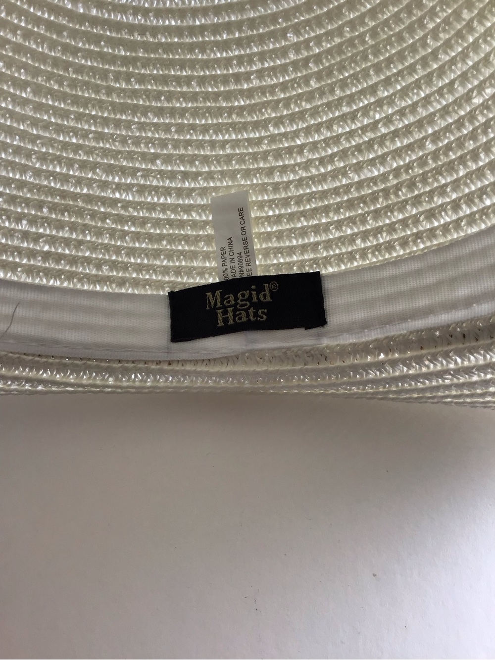 Magid Hats Wide Brimmed Sun Hat in White. - Picture 6 of 6